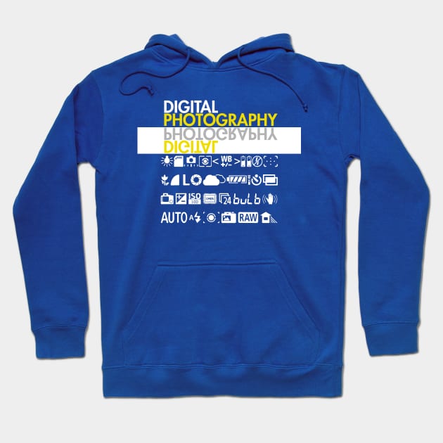 Photographer Digital Photography DSLR Camera Symbols Settings Hoodie by ernstc